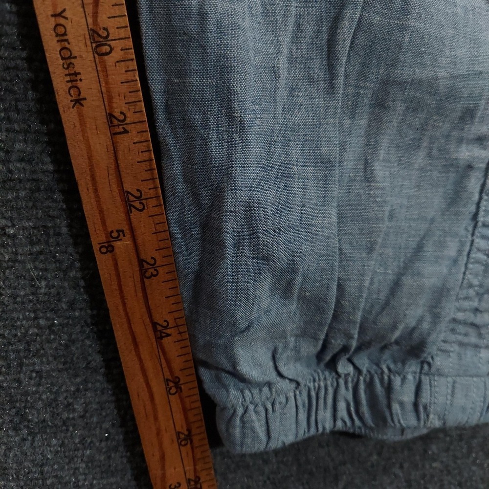 Athleta Pants Womens 12 Blue Cabo Linen Jogger Drawstring Cuffed Lightweight - Picture 9 of 11